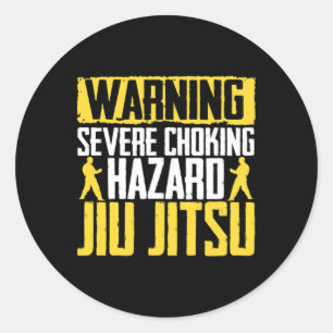 Attention I Can Jiu Jitsu Fighter Judo Martial Art Classic Round Sticker
