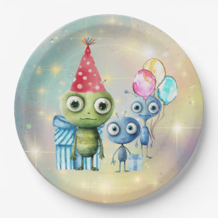 Attention Intergalactic Plain Paper Plates