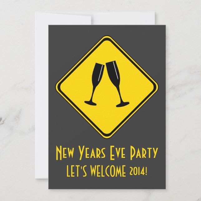 Attention: New Years Eve Party Ahead! Invitation (Front)