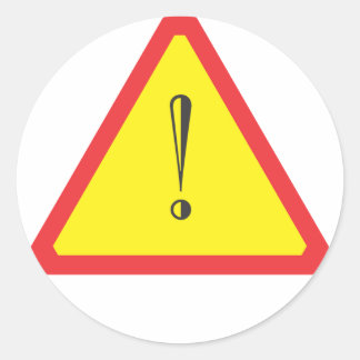 Attention Sign Classic Round Sticker