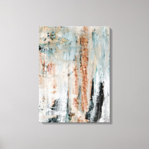 'Attention' Teal and Brown Abstract Art Canvas Print