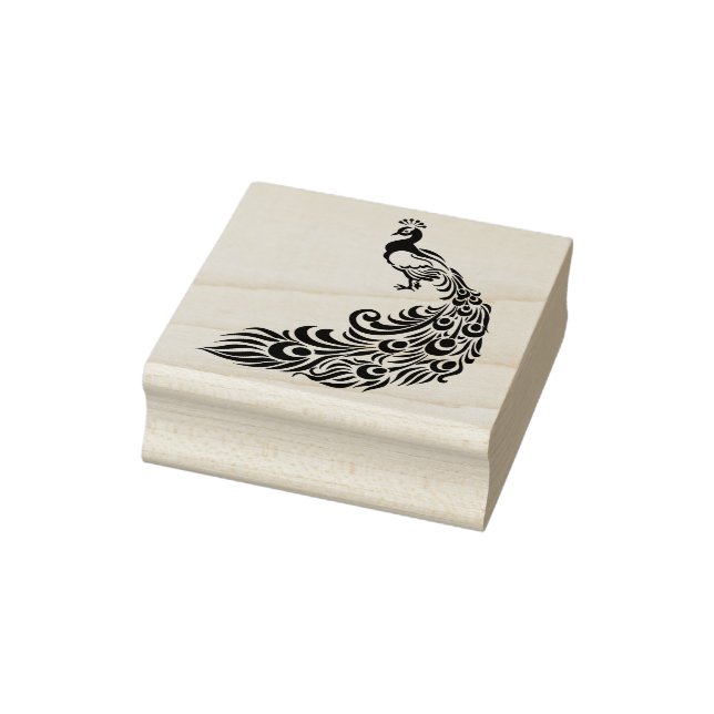 Attention to De Tail Blue Peacock Rubber Stamp (Stamp)