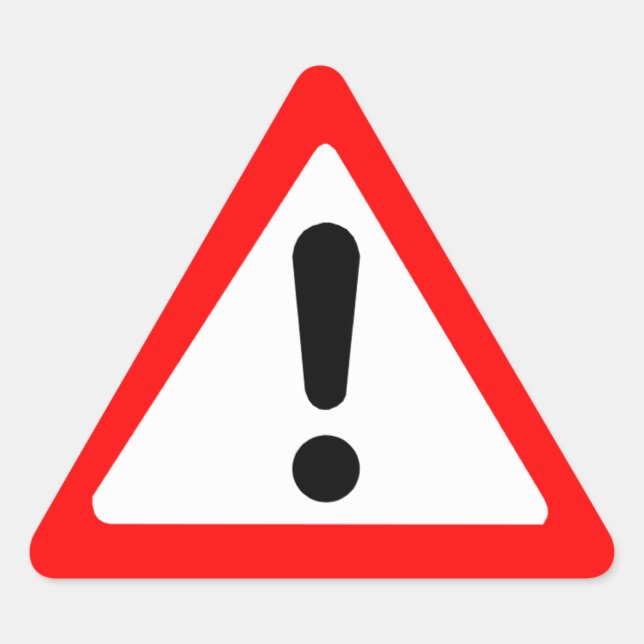 Attention Triangle Symbol Sticker (Front)