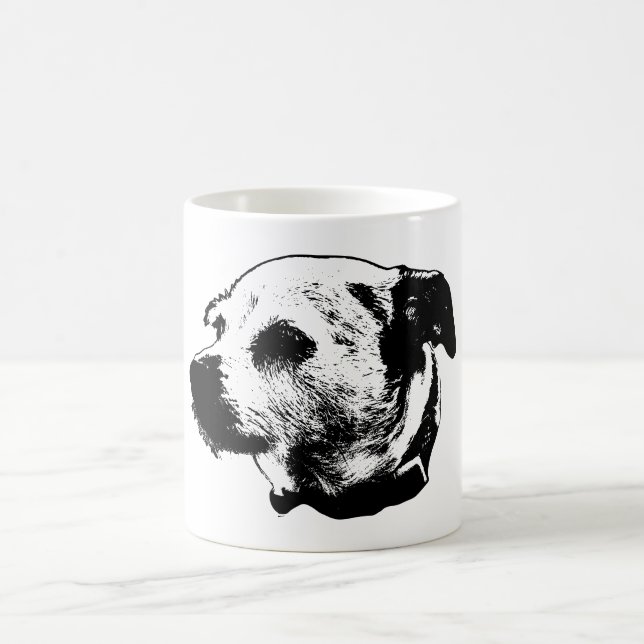 Attentive Gaze Terrier Mix Coffee Mug (Center)