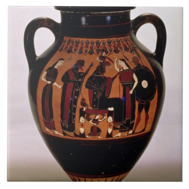 Attic black-figure amphora depicting the Birth of Tile (Front)