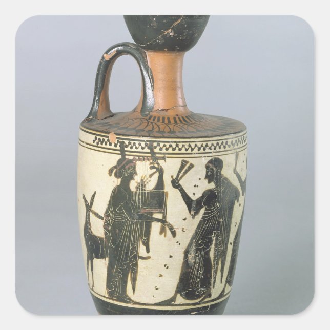 Attic black-figure lekythos square sticker (Front)