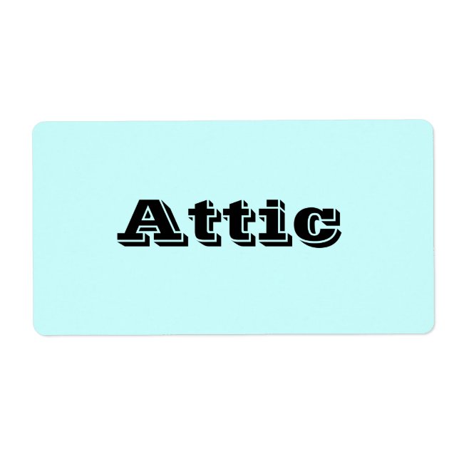 Attic Moving Labels in Light Sky Blue (Front)