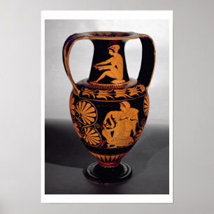 Attic red-figure amphora depicting a satyr struggl poster