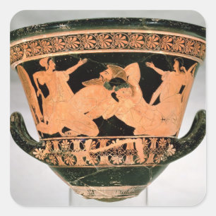 Attic red-figure calyx-krater depicting Herakles W Square Sticker