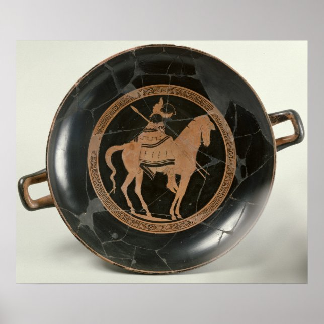 Attic red-figure cup depicting poster (Front)