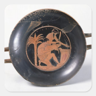 Attic red-figure cup square sticker
