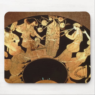 Attic red figure kylix depicting Dionysus and the Mouse Mat