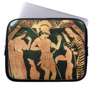 Attic Red figure vase depicting a soldier taking p Laptop Sleeve