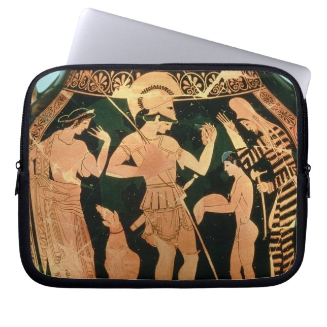 Attic Red figure vase depicting a soldier taking p Laptop Sleeve (Front)