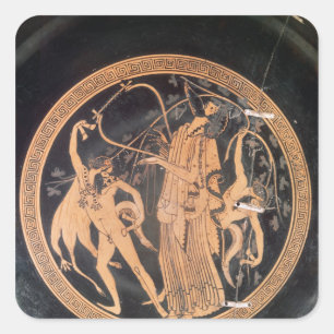 Attic red-figure vase square sticker