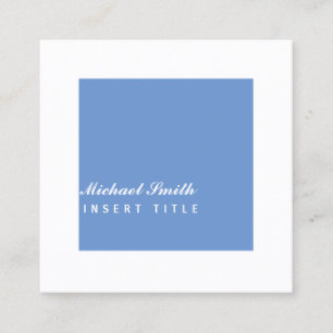 Attic Stylish Cornflower Blue Personalised Square Business Card