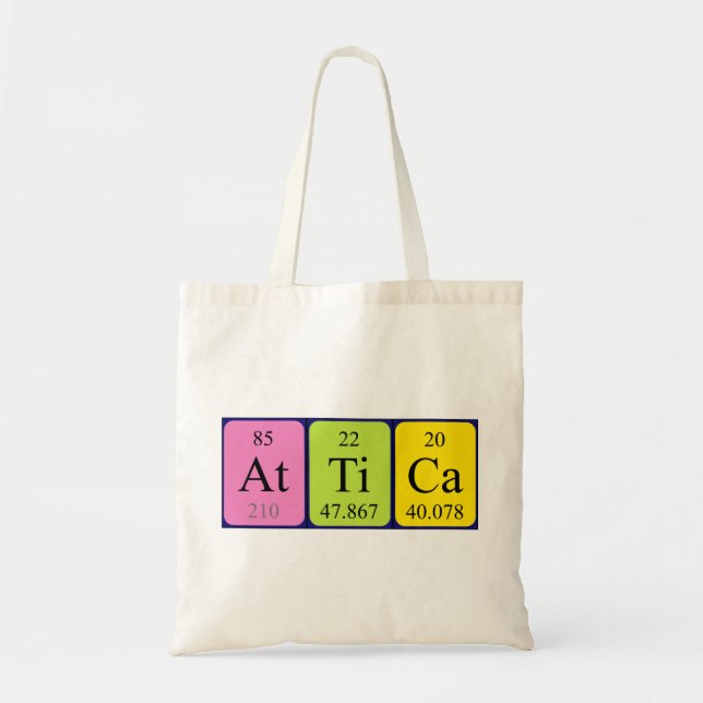 Attica periodic table name tote bag (Front)
