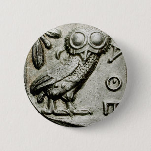 Attica Tetradrachm Owlthena 6 Cm Round Badge