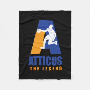 Atticus Custom Player Basketball Your Name The Leg Fleece Blanket
