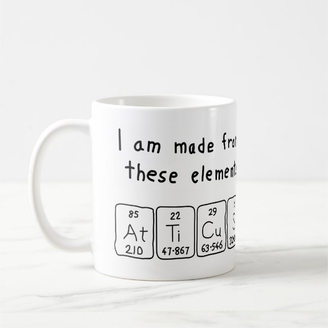 Atticus periodic table name mug (Left)
