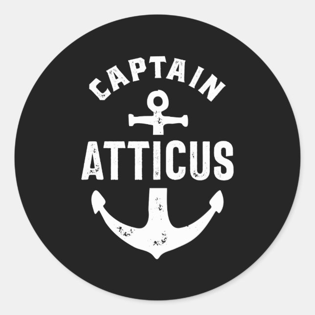 Atticus Personalised Name Birthday Gift Classic Round Sticker (Front)