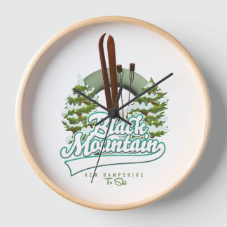 Attitash mountain new hampshire ski logo button cl clock
