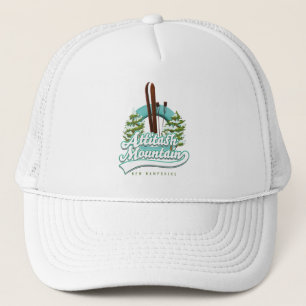 Attitash mountain new hampshire ski logo trucker hat