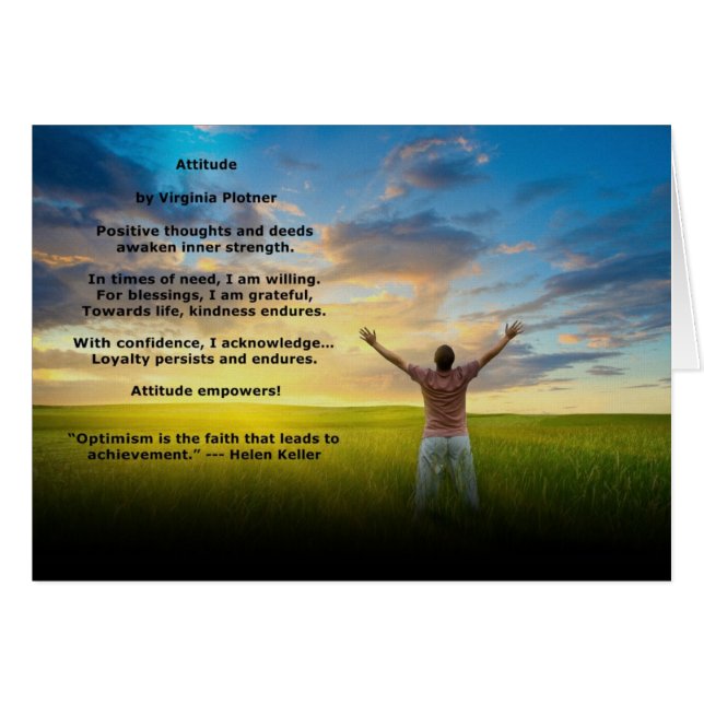 "Attitude" affirmation not card (blank inside) (Front Horizontal)
