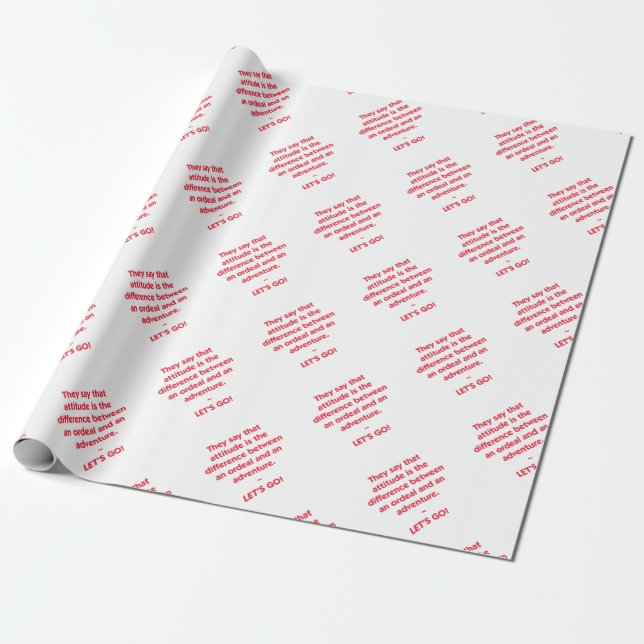Attitude - difference between Ordeal and Adventure Wrapping Paper (Unrolled)