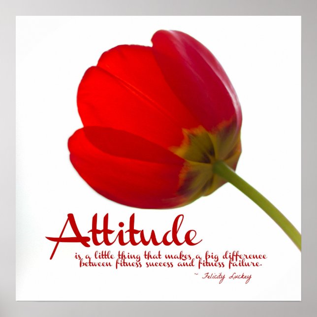 Attitude for Fitness Success: Red Tulip Poster (Front)