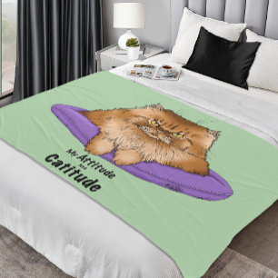Attitude has Catitude. Fleece Blanket