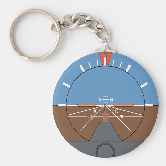 Attitude Indicator Aircraft Flight Instrument Key Ring (Front)