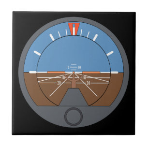 Attitude Indicator Aircraft Flight Instrument Tile