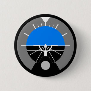 Attitude Indicator Gauge 6 Cm Round Badge