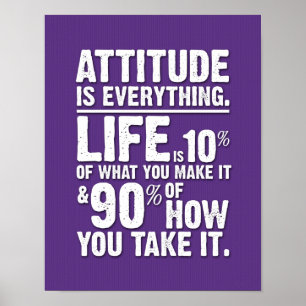 Attitude is Everything Poster - Purple