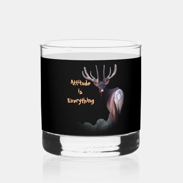 Attitude is Everything Whiskey Glass (Front)