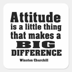 Attitude makes a big difference square sticker