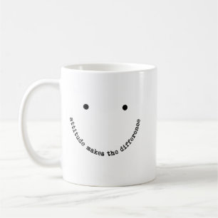 Attitude Makes the Difference Smiley Face Positive Coffee Mug