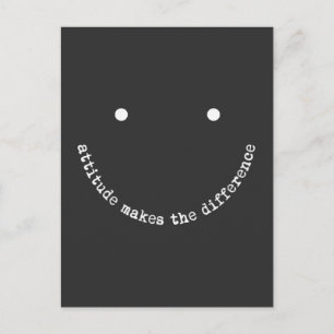 Attitude Makes the Difference Smiley Face Positive Postcard