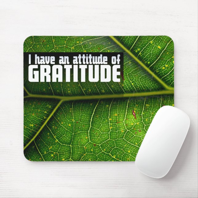 "Attitude of gratitude" Motivation Affirmation Mouse Mat (With Mouse)