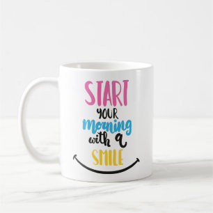 Attitude Quote Motivational Happy Face Morning Coffee Mug