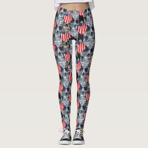 Attitude Roxxs Unisex Leggings "Patriot Skulls"
