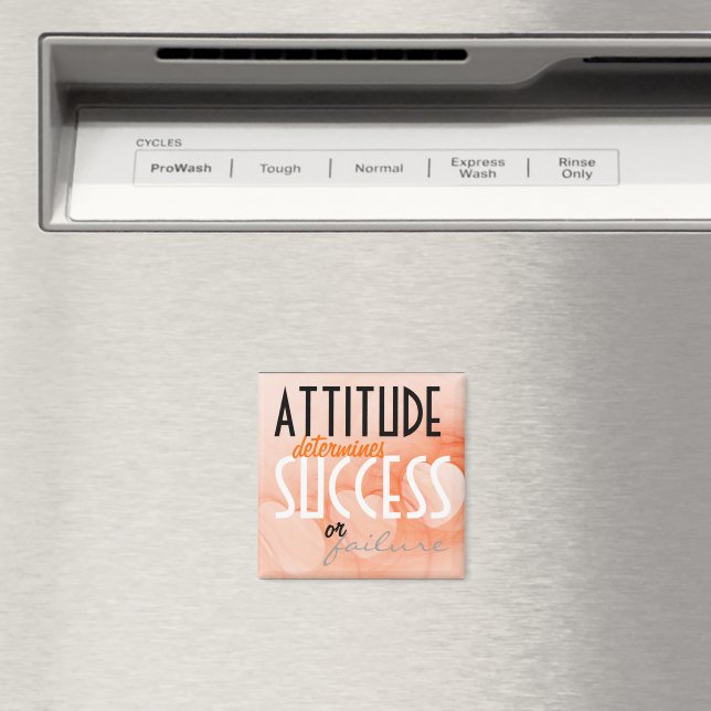 Attitude...Success Orange Heart Background Magnet (In Situ (Dishwasher))