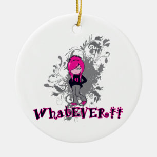 attitude whatever ermo girl vector art ceramic tree decoration