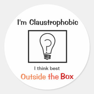attitude with a claustrophobia classic round sticker