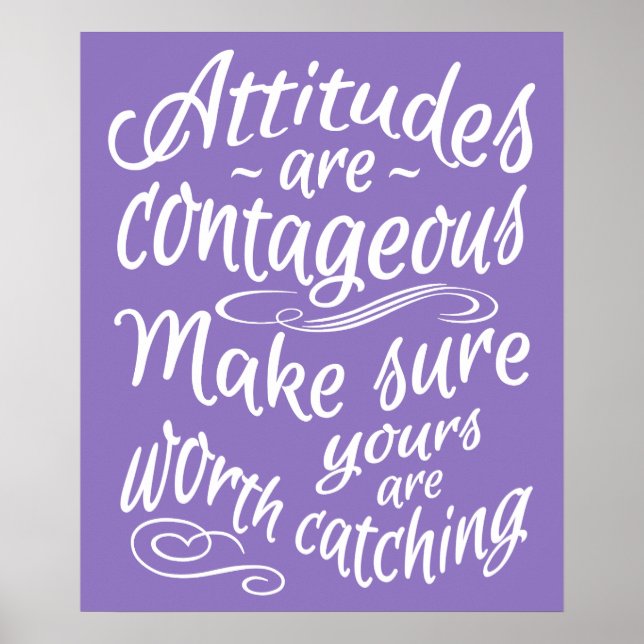ATTITUDES custom colour motivational poster (Front)
