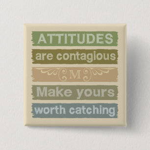 ATTITUDES custom monogram motivational button