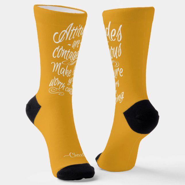 ATTITUDES custom name & colour Socks (Angled)