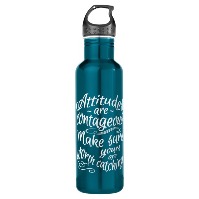 ATTITUDES custom name motivational water bottles (Front)