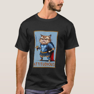 ATTITUDIOUS Cat Greek Roman God Gladiator Attitude T-Shirt